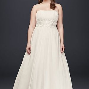David's Bridal Chiffon Empire Waist Wedding Dress